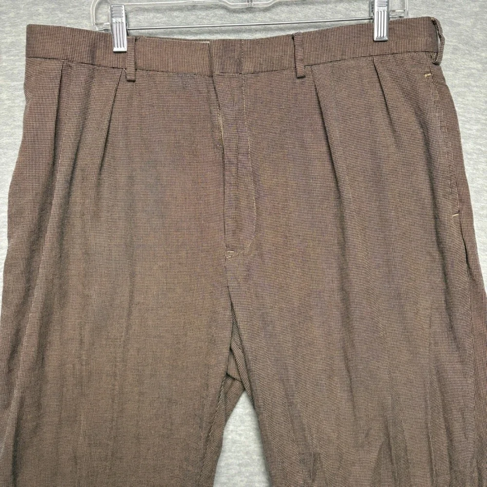 Polo Ralph Lauren Tencel Dress Pants Brown Pleated Casual Trousers Men 36x27